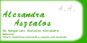 alexandra asztalos business card